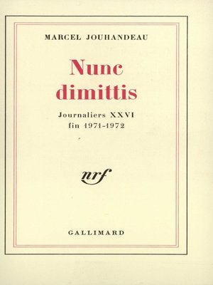 cover image of Nunc dimittis (1971-1972)